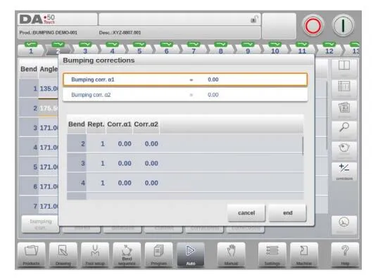 bumping bending correction
